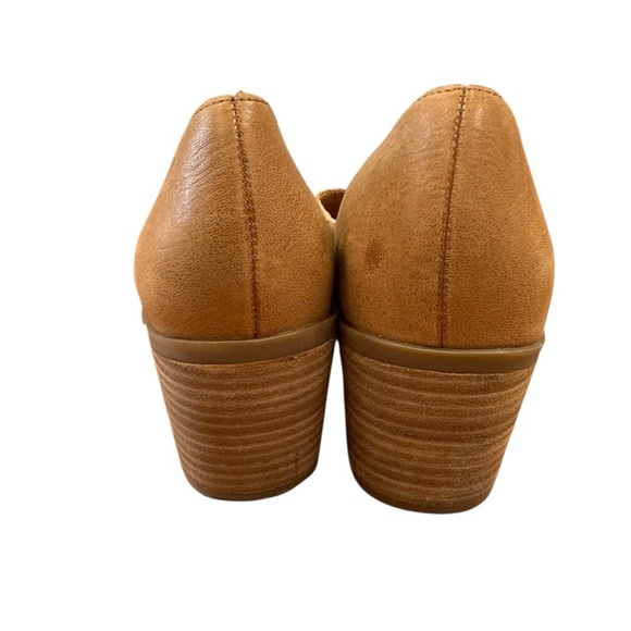Sole Society Ralimia stacked heel leather slip on shoes in Topanga Tan 7.5 - Picture 6 of 11